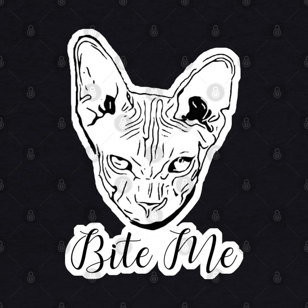 Bite Me Sassy Sphynx Cat by aaallsmiles